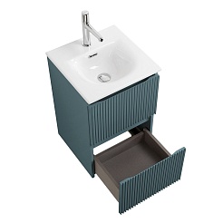 BelBagno Тумба с раковиной Uno mini 40 подвесная Голубой матовый с раковиной BB-8099-3-40 – фотография-6