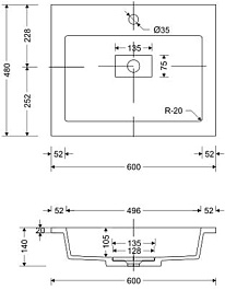 Style Line Раковина мебельная Line 60х48 – фотография-3