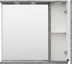 Misty Мебель для ванной Атлантик 80 R 2 ящика подвесная серый камень – фотография-9