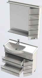 Aquanet Мебель для ванной "Доминика 90" L белая (176648) – фотография-7