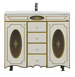 Misty Тумба для умывальника Монако 100 бежевая патина – фотография-1