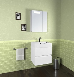 Водолей Тумба с раковиной Салли 60 белая – фотография-9