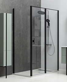 Allen Brau Душевой уголок Priority 120x80 3.31033.BBA/3.31042.BBA чёрный браш – фотография-2