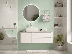 Brevita Тумба с раковиной Cargo 120 подвесная белая матовая – фотография-12