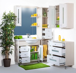 Бриклаер Тумба с раковиной Бали 90 R светлая лиственница – фотография-3