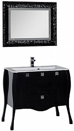Aquanet Мебель для ванной "Мадонна 90" черная с кристаллами Swarovski (168918) – фотография-1