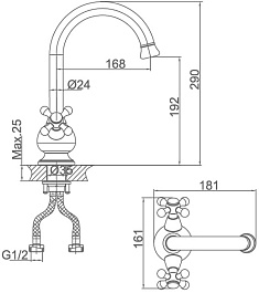 D&K Смеситель "Hercules Hessen DA1422441" для кухонной мойки – фотография-2