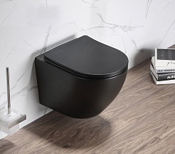 SantiLine Унитаз подвесной SL-5018MB черный матовый – фотография-5