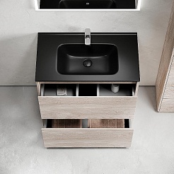 Sancos Тумба с раковиной Libra Floor 80 дуб галифакс натуральный раковина Element 81 CN7005MB – фотография-3