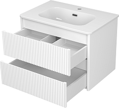 Brevita Тумба с раковиной Riva 70 подвесная белая – фотография-4