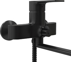 Teymi Смеситель для ванны с душем Lori T10267 универсальный черный матовый – фотография-4