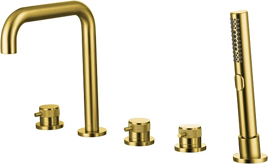 Allen Brau Смеситель на борт ванны Priority 5.31007-GB (с внутренней частью) золото браш – фото, картинка, фотография-1