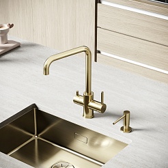 Sancos Смеситель для кухни Vela брашированное золото SC4013BG PVD покрытие – фотография-2