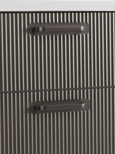 BelBagno Тумба с раковиной Due 50 подвесная Оружейная сталь ручки Матовый тёмный никель – фотография-6