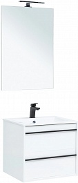 Aquanet Мебель для ванной Lino 60 подвесная белая матовая – фотография-2