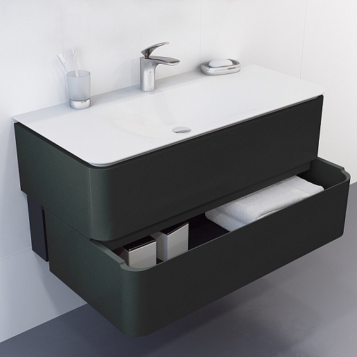 Am.Pm Тумба с раковиной Sensation 80 антрацит, глянцевая – фотография-10