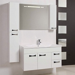 Акватон Зеркальный шкаф для ванной "Диор 100" белый – фотография-2
