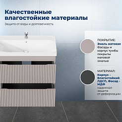 Aquanet Тумба с раковиной Джейн 2.0 60 Flash подвесная мокко матовый – фотография-21
