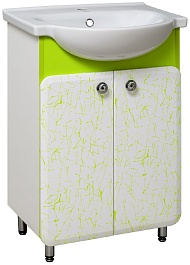 Runo Тумба для умывальника Капри 55 салатовая – фотография-1