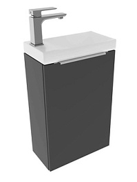 Зов Тумба с раковиной Монови Слим 40 подвесная антрацит – фотография-1