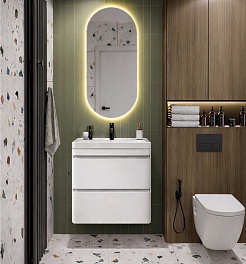 Vivon Тумба с раковиной Atwood 60 подвесная белая матовая – фотография-18