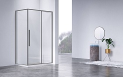 Vincea Душевой уголок Slim-N 140x90 VSR-4SN9014CLGM профиль вороненая сталь стекло прозрачное – фотография-3