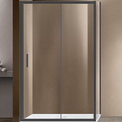 Vincea Душевой уголок Garda 120x80 VSR-1G8012CLGM профиль вороненая сталь стекло прозрачное – фотография-1