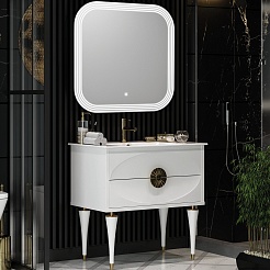 Opadiris Мебель для ванной Ибица 90 белая/золото – фотография-1
