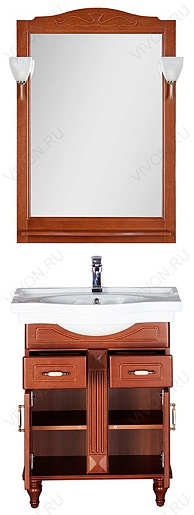 Aquanet Тумба с раковиной Амелия H 70 орех – картинка-3