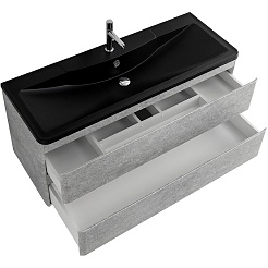 BelBagno Тумба под раковину Albano 120 подвесная Cemento Verona Grigio с раковиной BB1200/455-LV-ART-ALR-NERO – фотография-3