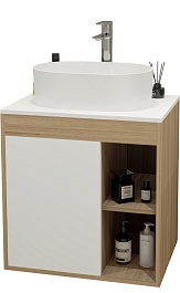 Teymi Тумба с раковиной Nura 70 дуб эврика/белый матовый T60528 раковина T50606 – фотография-1