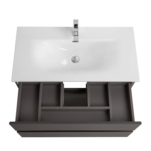 BelBagno Тумба под раковину Kraft 90 подвесная Темно-Серый матовый – фотография-8