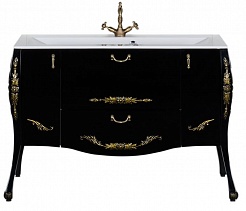 Aquanet Комплект Мебели "Виктория 120" черный/золото – фотография-9