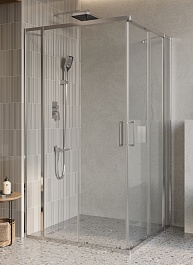 BelBagno Душевой уголок Luce 110/110 A-22-80+30-C-Cr профиль хром стекло прозрачное – фотография-1