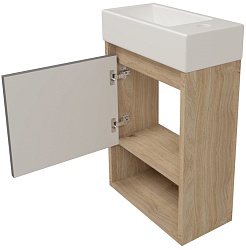 Teymi Тумба под раковину Nura 37 подвесная дуб/графит – фотография-5