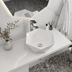 Teymi Накладная мебельная раковина Diamond 48 белая T51105 – фотография-4