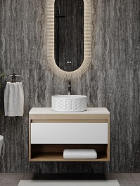 Teymi Накладная мебельная раковина Martta D38 глянцевая белая T52103 – фотография-3