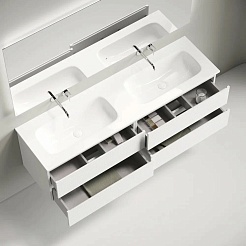 Sancos Тумба с раковиной Folk 160 bianco раковина Grace 161 с двумя чашами CN7023wx – фотография-6