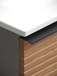 Sancos Тумба с раковиной Delta 120-2 дуб красный/графит раковина Grace 121 CN7016 для двоих – фотография-8