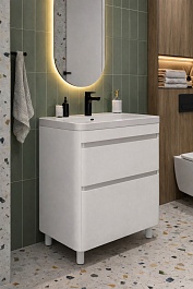 Vivon Тумба с раковиной Atwood 70 напольная белая матовая – фотография-3