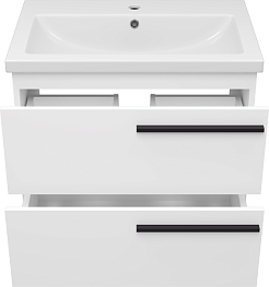 Misty Тумба с раковиной Ненси 70 подвесная белая матовая – фотография-2