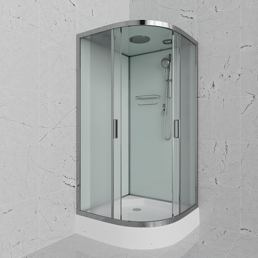 Frank Душевая кабина F409/1 М Brilliant с крышей профиль хром стекло матовое – фотография-2