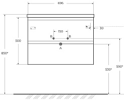 BelBagno Тумба с раковиной Albano 70 подвесная Pino Scania – фотография-6