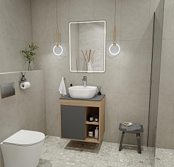 Teymi Тумба с раковиной Nura 70 дуб эврика/графит матовый T60530 раковина T50207 – фотография-2