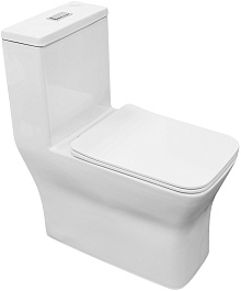 Azario Унитаз-моноблок Vero AZ-8608 безободковый с бачком с сиденьем микролифт белый – фотография-3