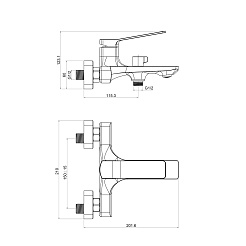 Tokito Смеситель для ванны YOKOHAMA хром TOK-YOK-1014 – фотография-5