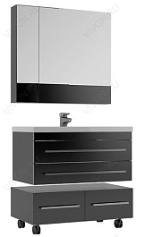 Aquanet Мебель для ванной Верона 90 черная подвесная (230313) – фотография-4