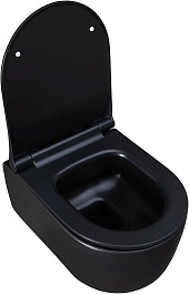 Allen Brau Унитаз подвесной Priority 4.31002.31 чёрный матовый с крышкой 4.31004.31 – фотография-8