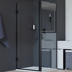 RGW Душевой уголок Hotel HO-045B (HO-011B + Z-050-2B + O-204B) 90x120 профиль черный стекло прозрачное – фотография-1