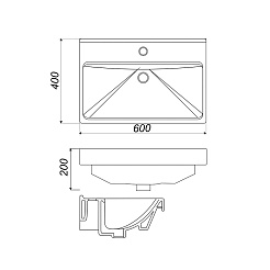 Mixline Тумба с раковиной Лайн 60 2 ящика белая раковина Fest 60 – фотография-4